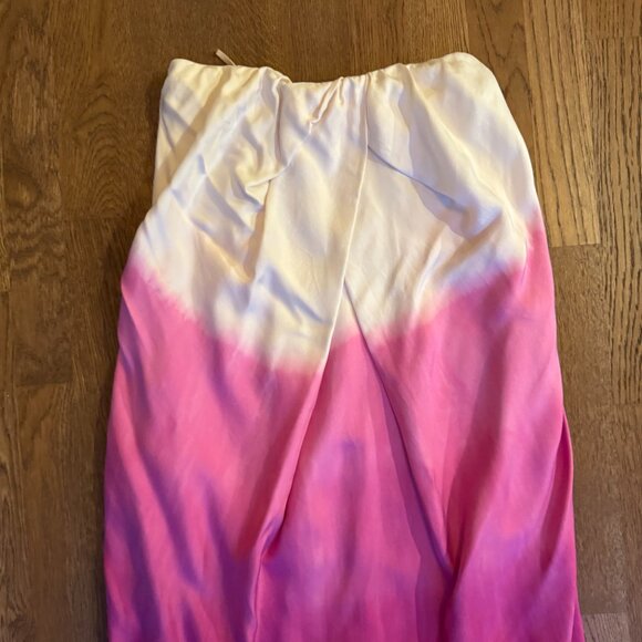 Graham & Spencer 100% Silk Ombre Pink & White Dip Dye Dress Medium - Picture 4 of 11